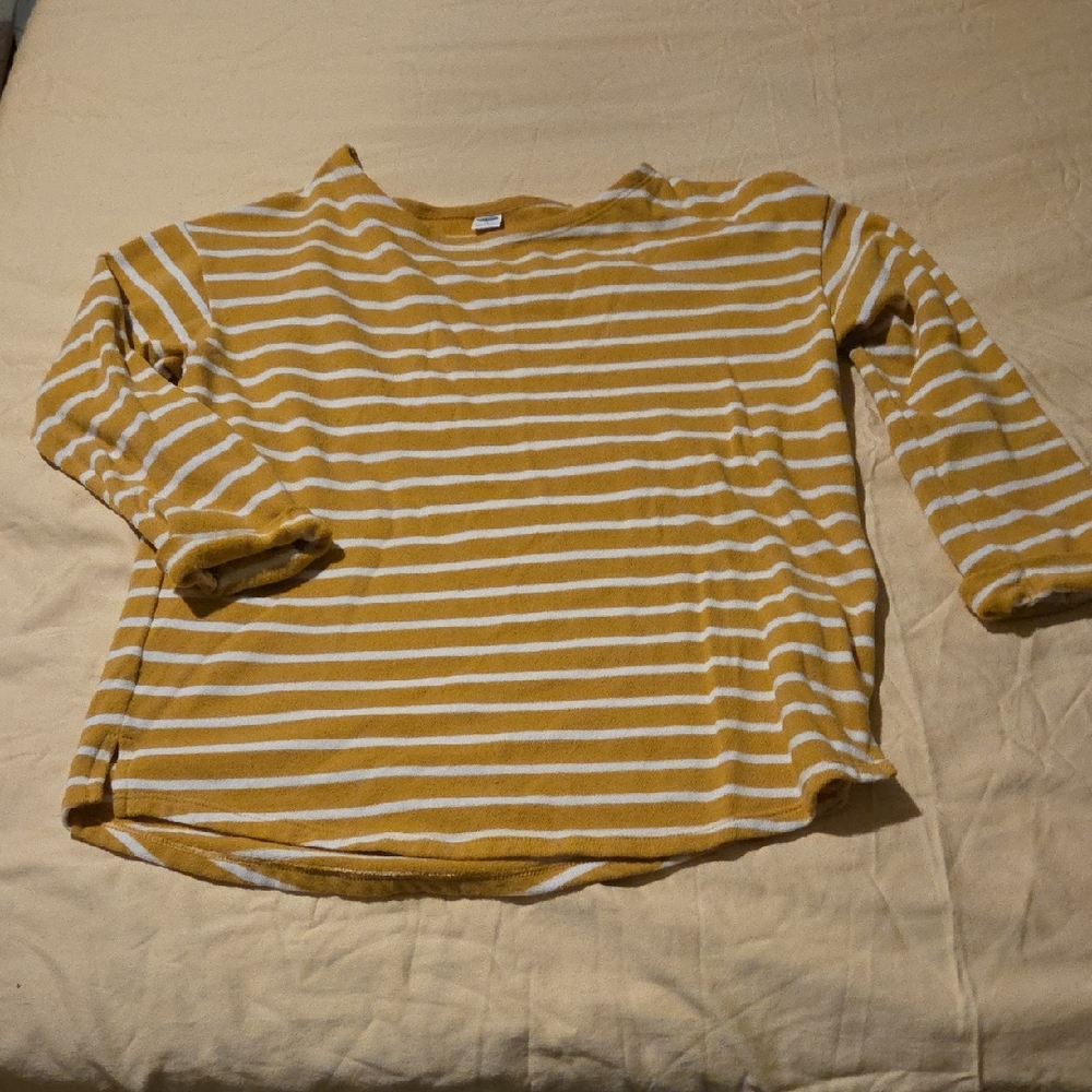 Old Navy Mustard and White Striped Top